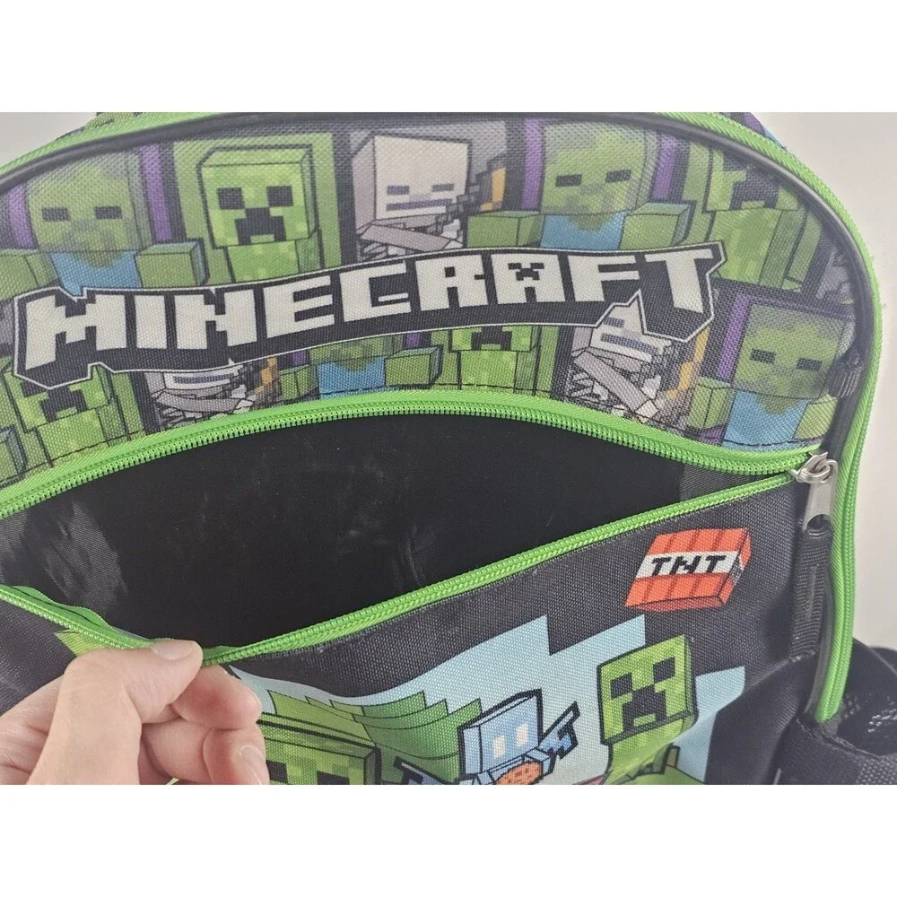 Minecraft Creeper TnT Adventure Mode 16-Inch Kids Backpack Back To School Bag